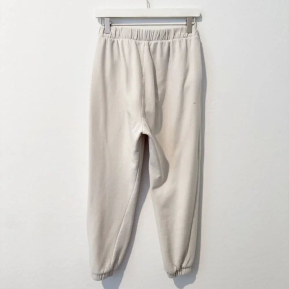 Zara Sweatpants‎ Size Large Cream Jogger Pocket High Waisted Minimalist Grunge
